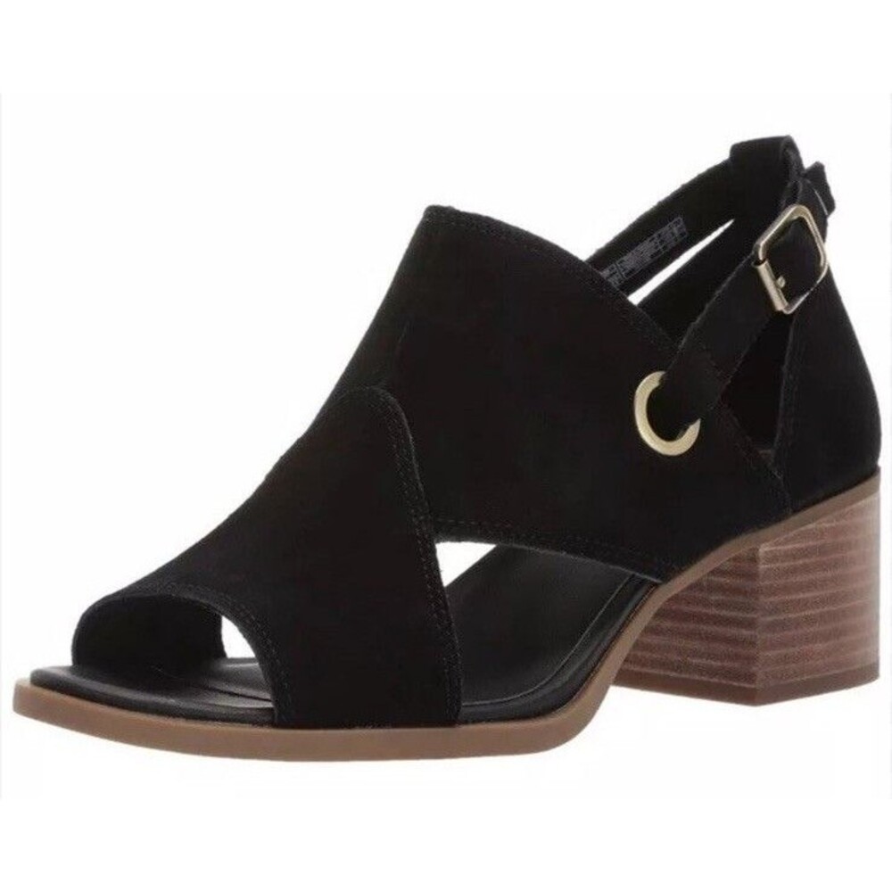 Koolaburra UGG Kaiah 1101659 Women Suede Leather Black Sandals Heels Sz 8